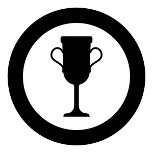 奖杯杯图标黑色圆圈