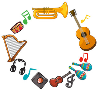 与乐器的边框模板照片