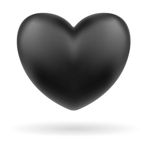 白色背景上的黑色心脏徽标图标