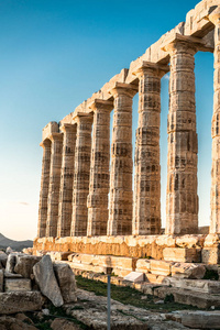 Sounion, 希腊海神神庙, 日落黄金时段