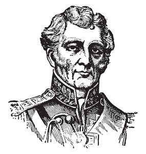 作者惠灵顿公爵惠灵顿, 17991852年, 他是英国将军, 和英国首相, 复古线画或雕刻插图