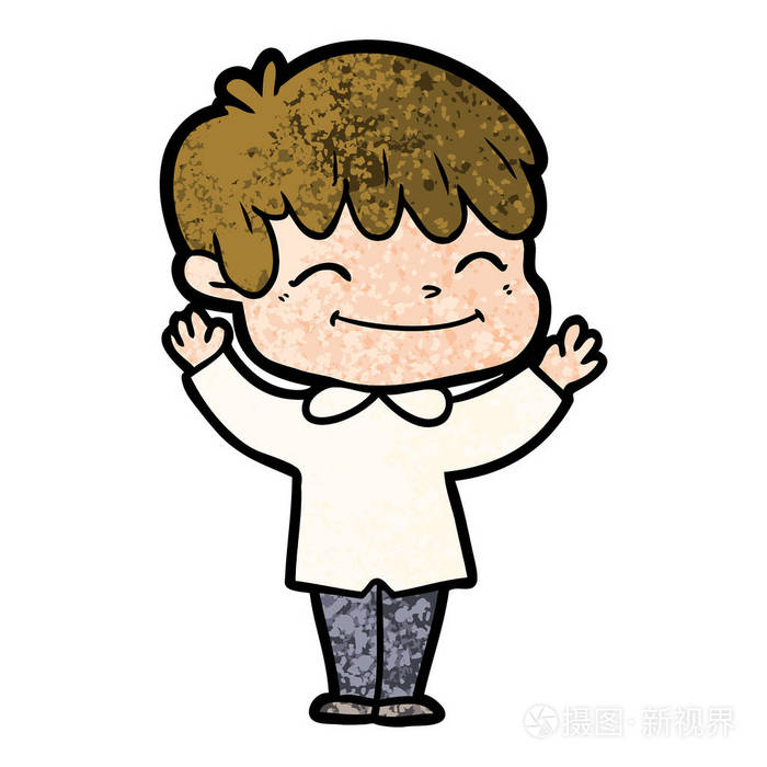 卡通人物快乐男孩的矢量插图