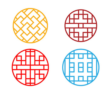 中国圆窗框架与矢量符号
