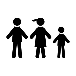 符号象形文字插图中的族图标矢量人物符号照片