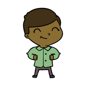 卡通男孩双手叉腰无缝图案手工绘制手的猫的素描画卡通拳击手短裤的