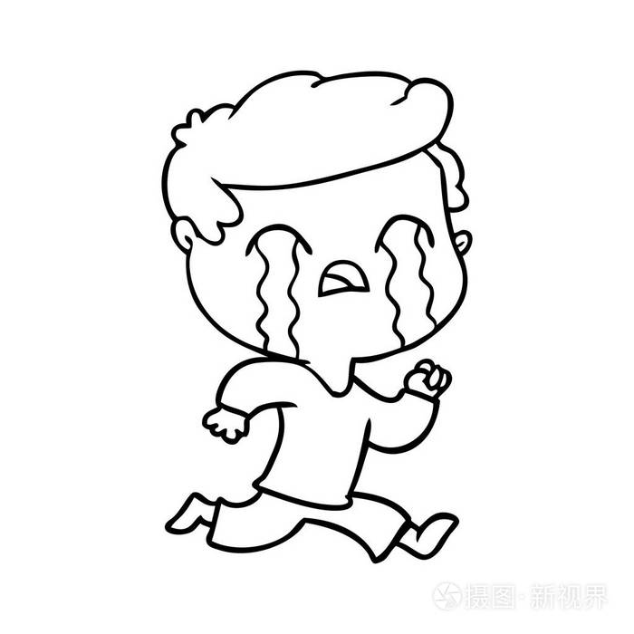 卡通人物哭泣的媒介例证插画-正版商用图片07ab3c-摄图新视界
