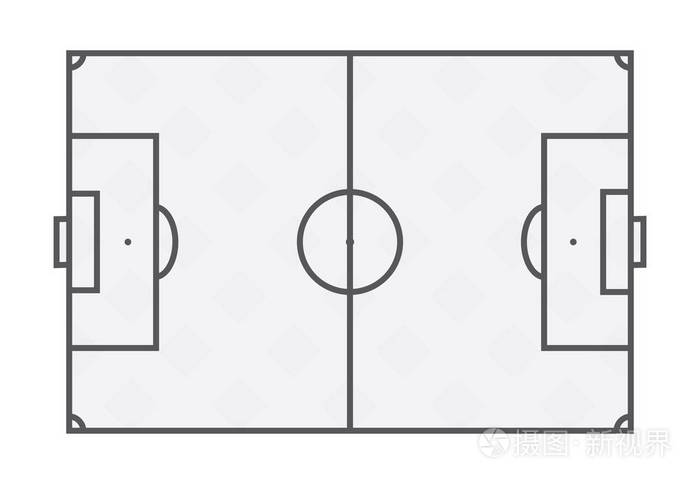 白色背景上的足球场线