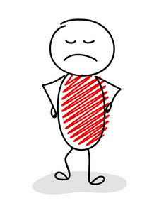 滑稽的卡通 stickman愤怒的面部表情.矢量照片