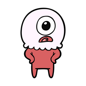 卡通独眼龙外星人宇航员图片