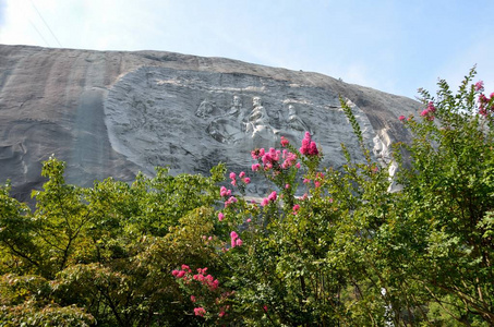 石山佐治亚公园纪念碑地标背景