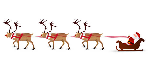 圣诞圣诞老人关闭驯鹿图标
