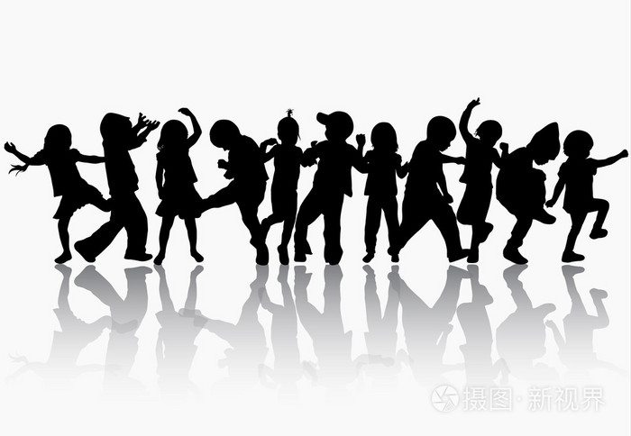 舞蹈儿童剪影