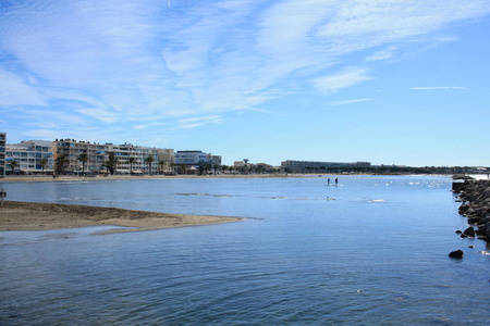 Grau 的渔港, 位于法国 occitanie 地区海岸的海滨度假胜地