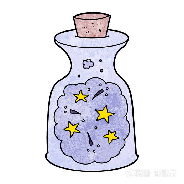 卡通魔术药水的矢量图解
