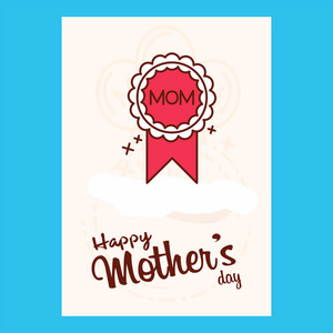 幸福的母亲一天印刷设计卡红色背景