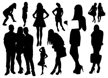 组的人剪影图片