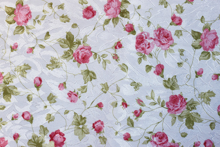 片段的多彩复古挂毯纺织图案与花卉装饰有用作为背景