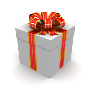 礼品盒，用彩色丝带像一件礼物