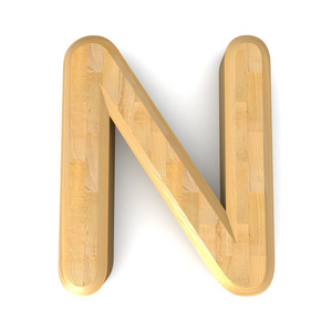 3d 木制字母 n