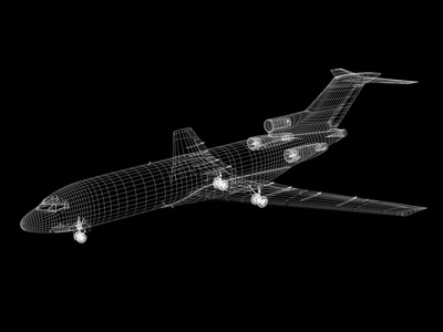 喷气式飞机的 3d 模型