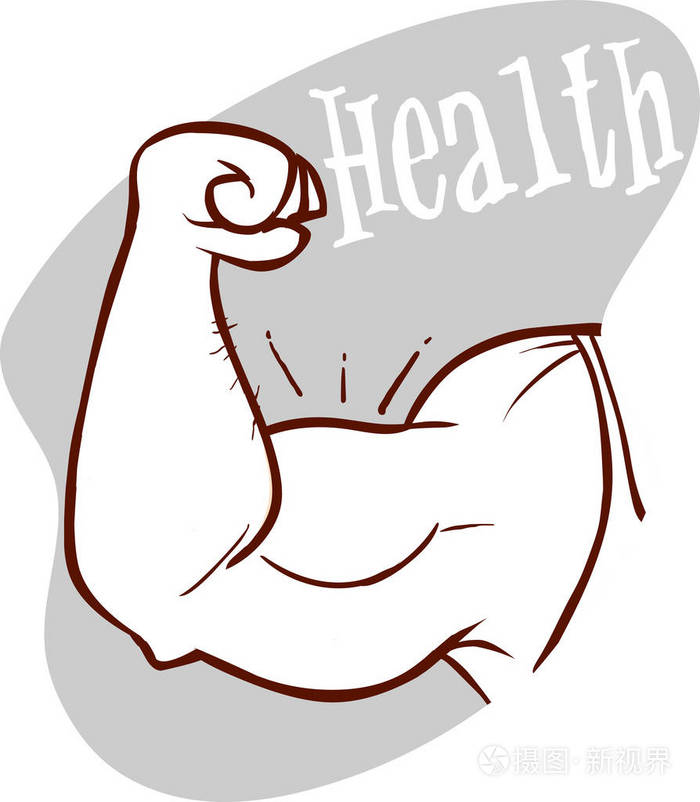 肌肉手臂强壮的二头肌向量例证