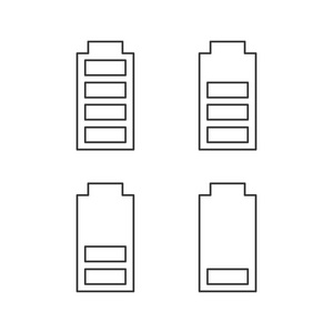 电池充电电平指示器线性图标集