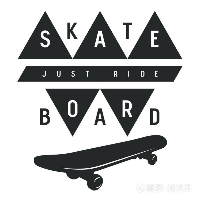 图形三通.滑板排版.矢量插图