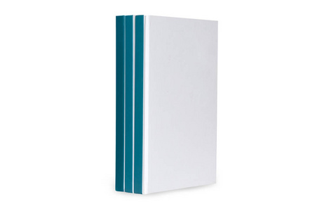 为 mokup 或封面定制的白色背景的空白书籍集