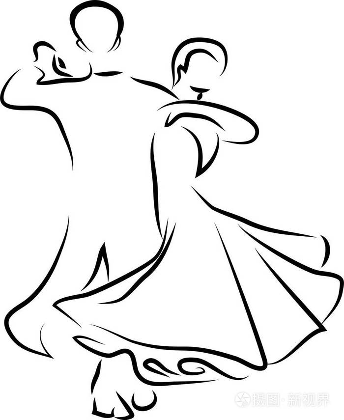 舞者程式化矢量插画