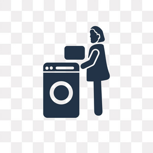 妇女和洗衣矢量图标查出的透明背景, 妇女和洗衣透明概念可以使用 web 和移动