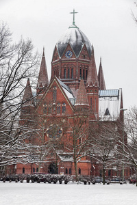 冬景教堂图片