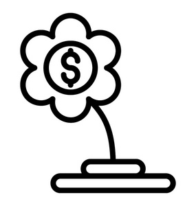 以美元符号表示金融增长向量图标的植物