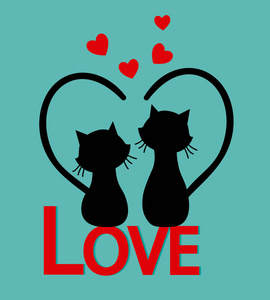 爱的猫在字母爱之上