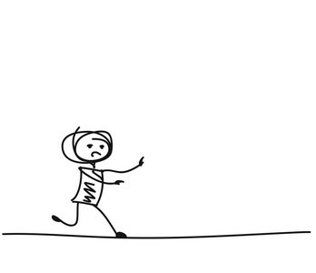 赛跑人, 卡通手绘素描矢量插图