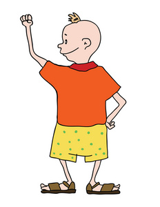 短裤矢量图男孩穿着短裤,矢量图照片