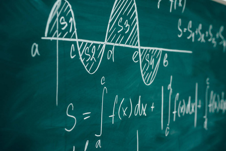 数学课微分与积分学黑板