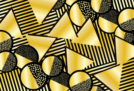 背景与黑色和金色的几何数字。矢量插图