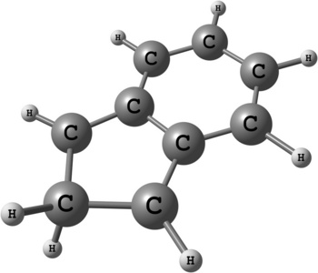 2 h 茚分子结构在白色背景上