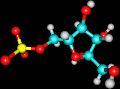 糖妃果糖黑背景下果糖分子结构的研究照片