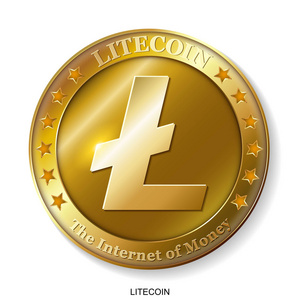 密码币逼真的金色 litecoin 密码币照片
