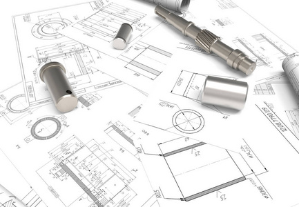 小齿轮机械零件图纸.设计文档.图纸和金属零件.