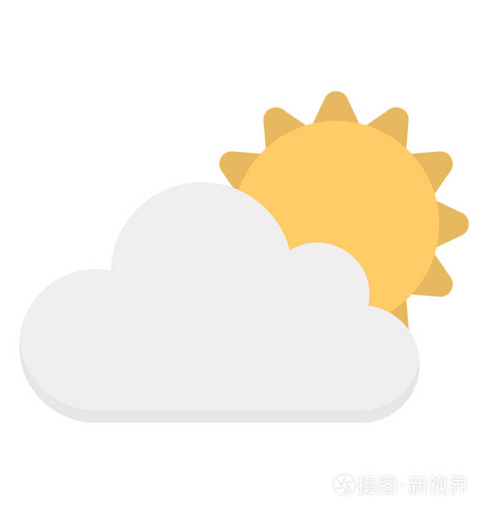 宜人的天气晴朗的多云平面图标