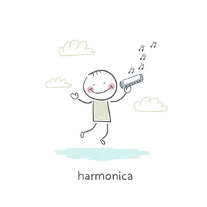 吹口琴图片大全
