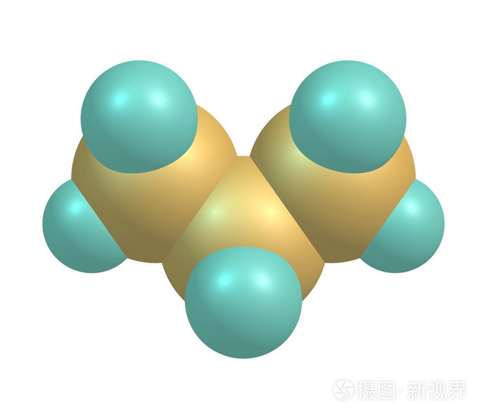 分子结构的白色衬底上的丙烷