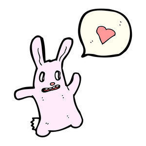 诡异的粉色小兔子兔用爱的心图片