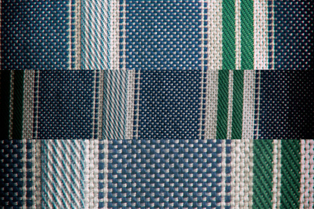 部分蓝绿色条纹衬衫质地, 纺织背景, 织物表面