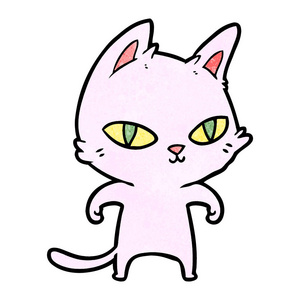明亮的眼睛的卡通猫图片