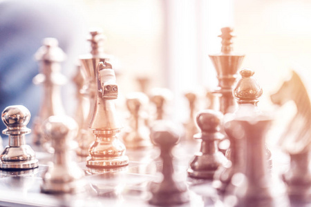 商人的手动象棋图。战略, 棋牌游戏为想法和竞争和战略