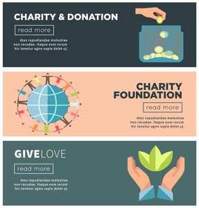慈善和捐赠社会行动或公共基金组织网页横幅