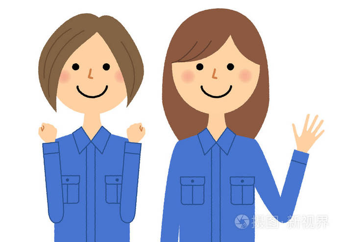 工作同事工作服工人穿工作服的插图